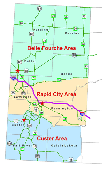 Rapid City Region Map